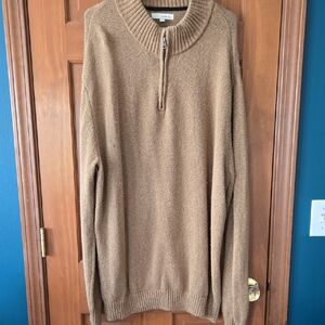 Men's Tan Zip-Up Sweater